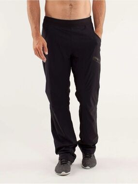 Lululemon athletica Seawall Black Pinstripe Cargo Lined Athletic Track Pants
